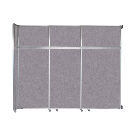 Versare Operable Wall Sliding Room Divider 9'9" x 8'5-1/4" Cloud Gray Fabric 1072308